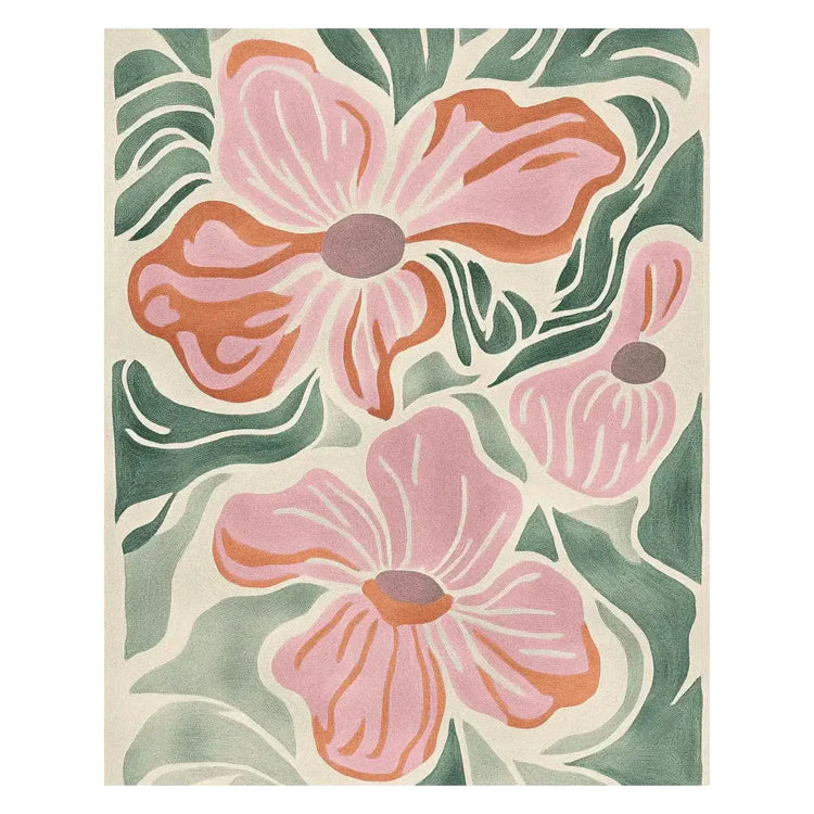 Lush Blush Bloom Hand Tufted Rug