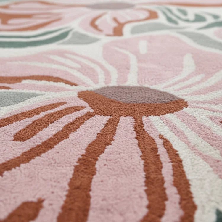 Lush Blush Bloom Hand Tufted Rug
