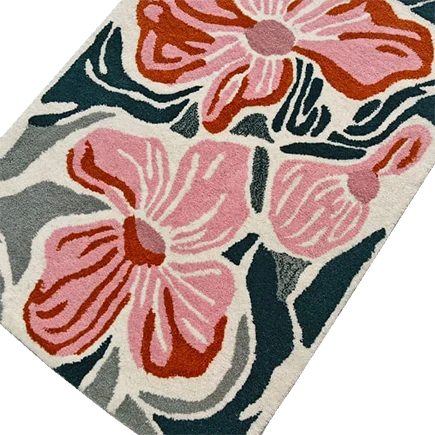 Lush Blush Bloom Hand Tufted Rug