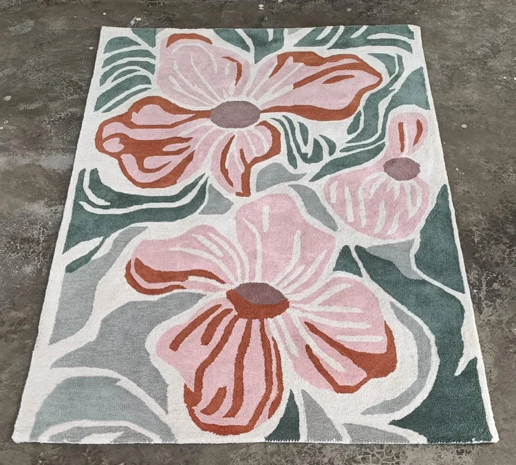 Lush Blush Bloom Hand Tufted Rug