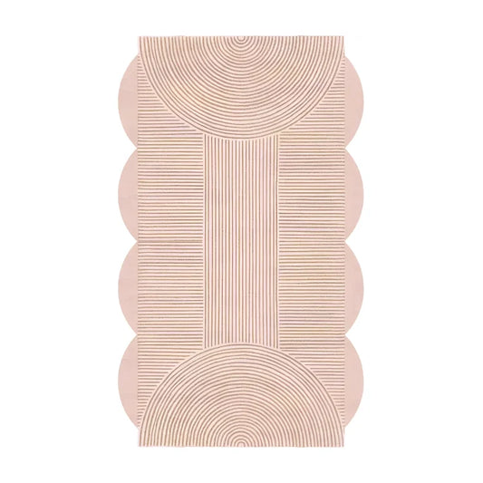 Pink Scallop Arch Geometric Hand Tufted Wool Rug