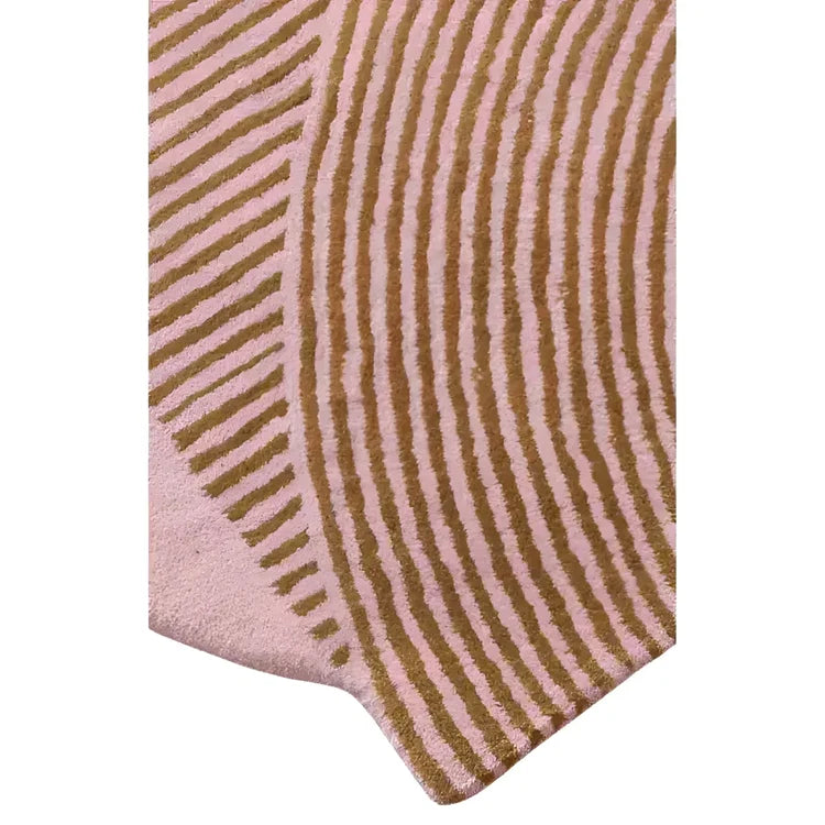 Pink Scallop Arch Geometric Hand Tufted Wool Rug
