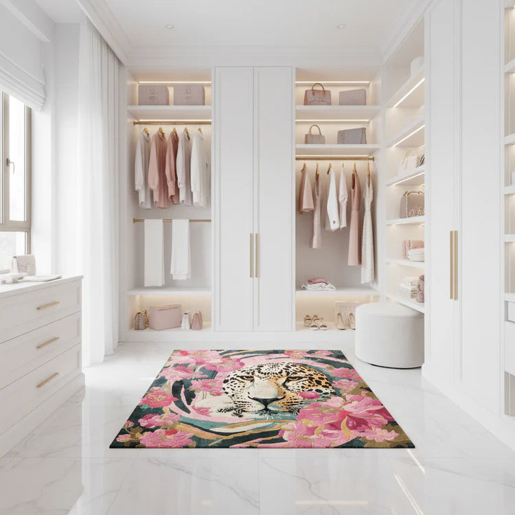 Prowl Through Petals Hand Tufted Rug