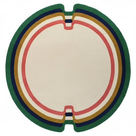 Retro Wave Hand Tufted Round Rug