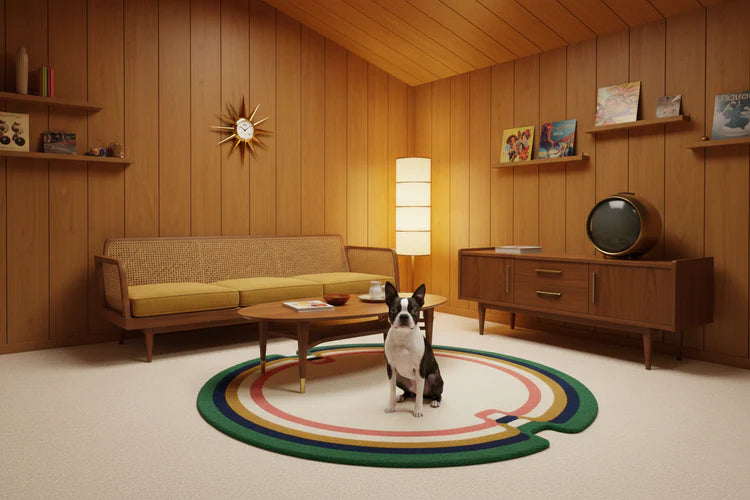 Retro Wave Hand Tufted Round Rug