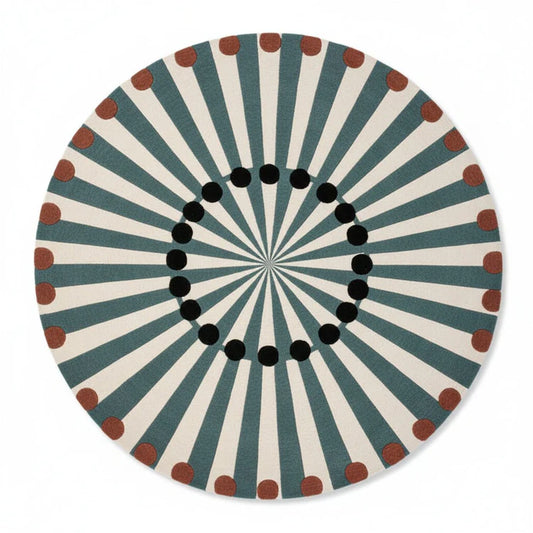 Vintage Carnival Hand Tufted Round Rug